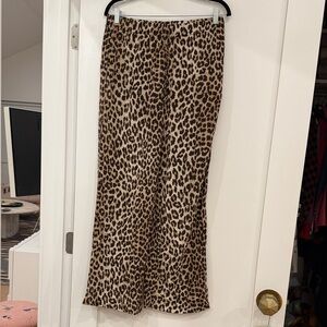 H&M Flowy Wide Leg Leopard Print pants